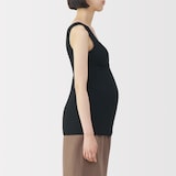 婦人　コットン混パターンメッシュ授乳に便利なブラタンクトップ