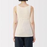 婦人　コットン混パターンメッシュ授乳に便利なブラタンクトップ