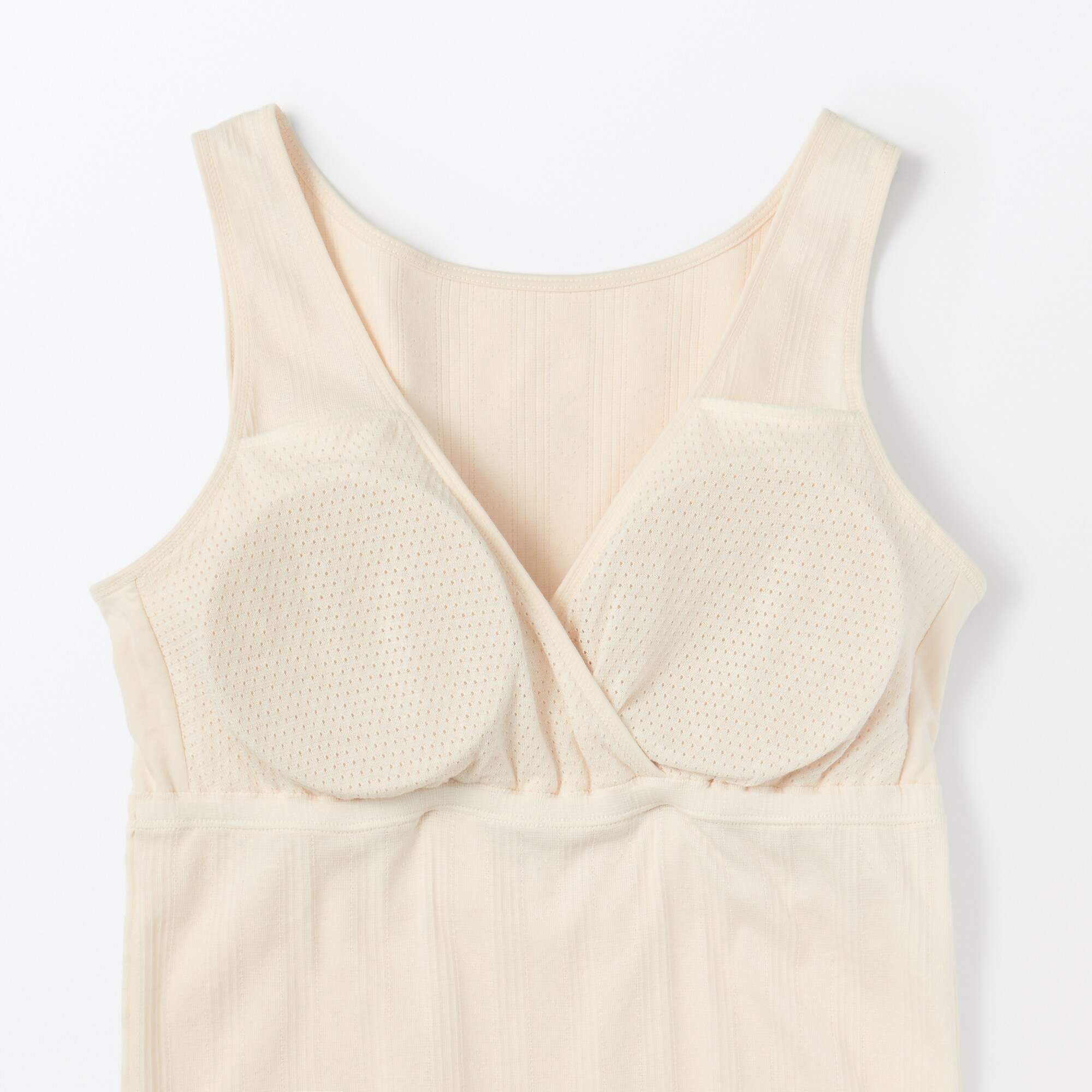 婦人　コットン混パターンメッシュ授乳に便利なブラタンクトップ