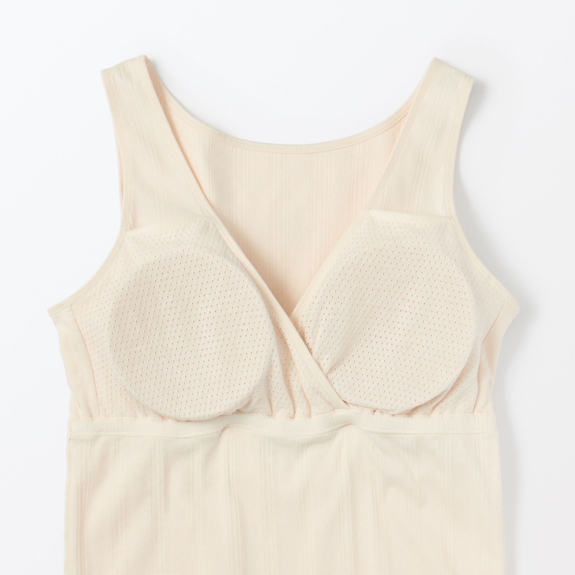 婦人　コットン混パターンメッシュ授乳に便利なブラタンクトップ