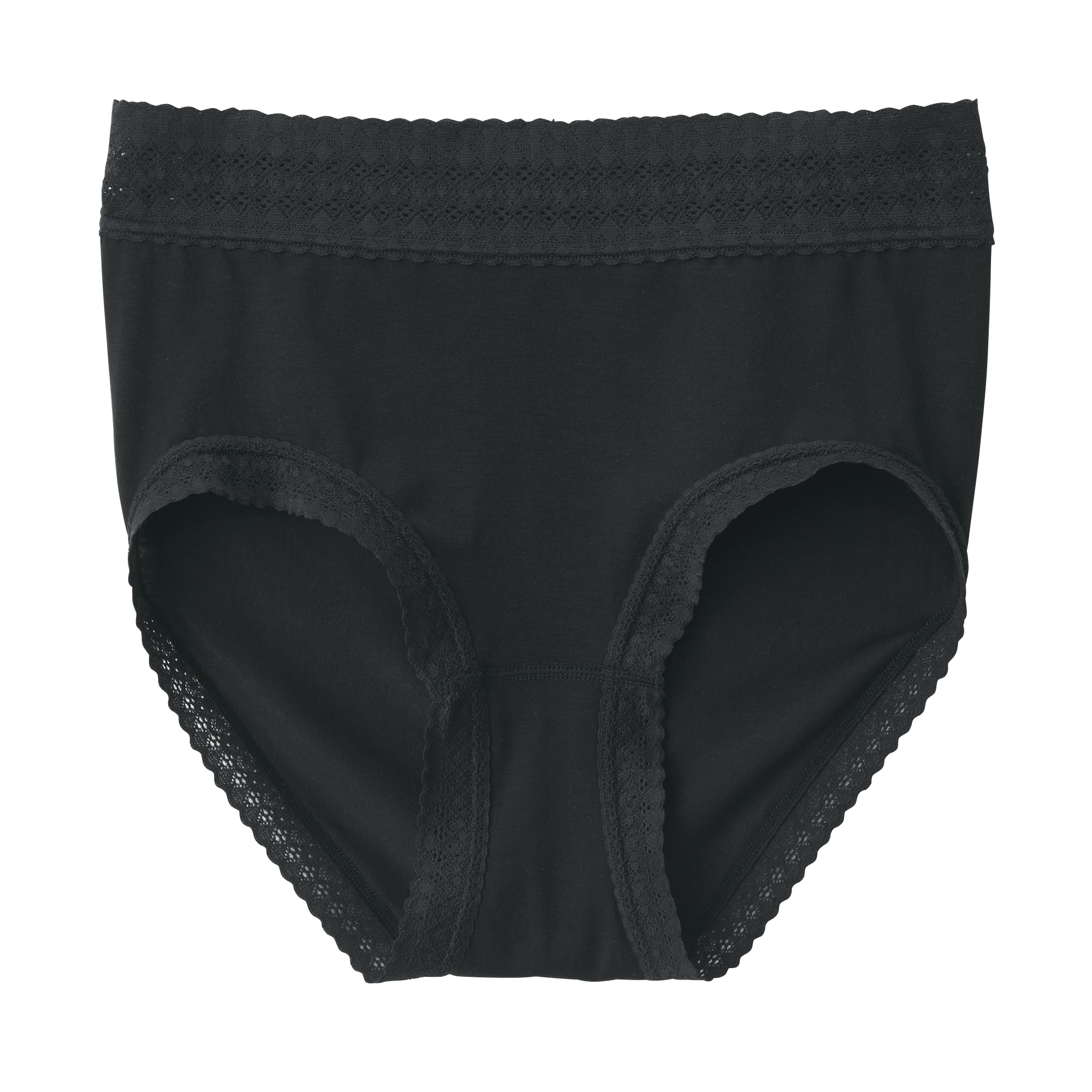 婦人　なめらかレース付きハイライズショーツ