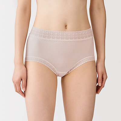 婦人　なめらかレース付きハイライズショーツ