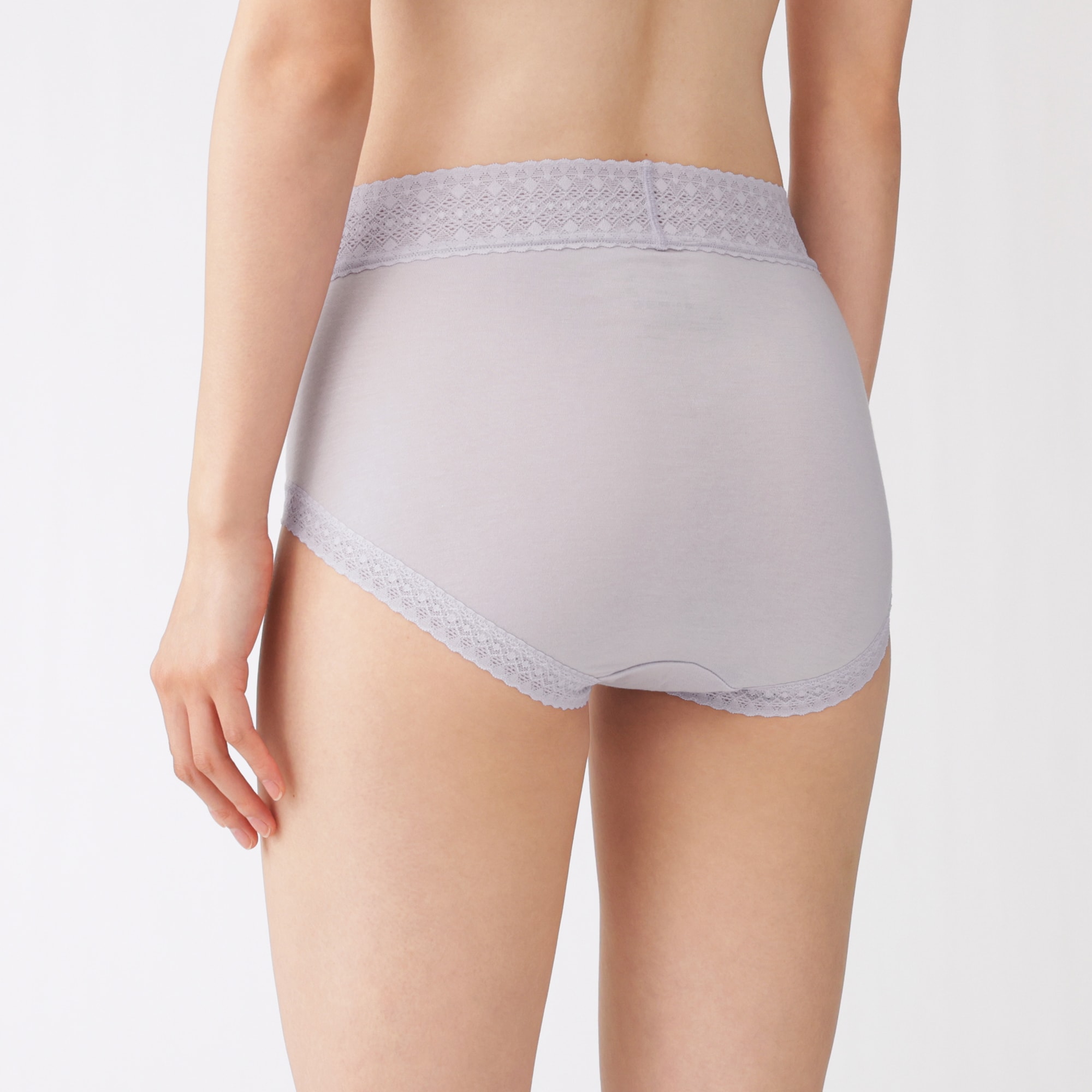 婦人　なめらかレース付きハイライズショーツ