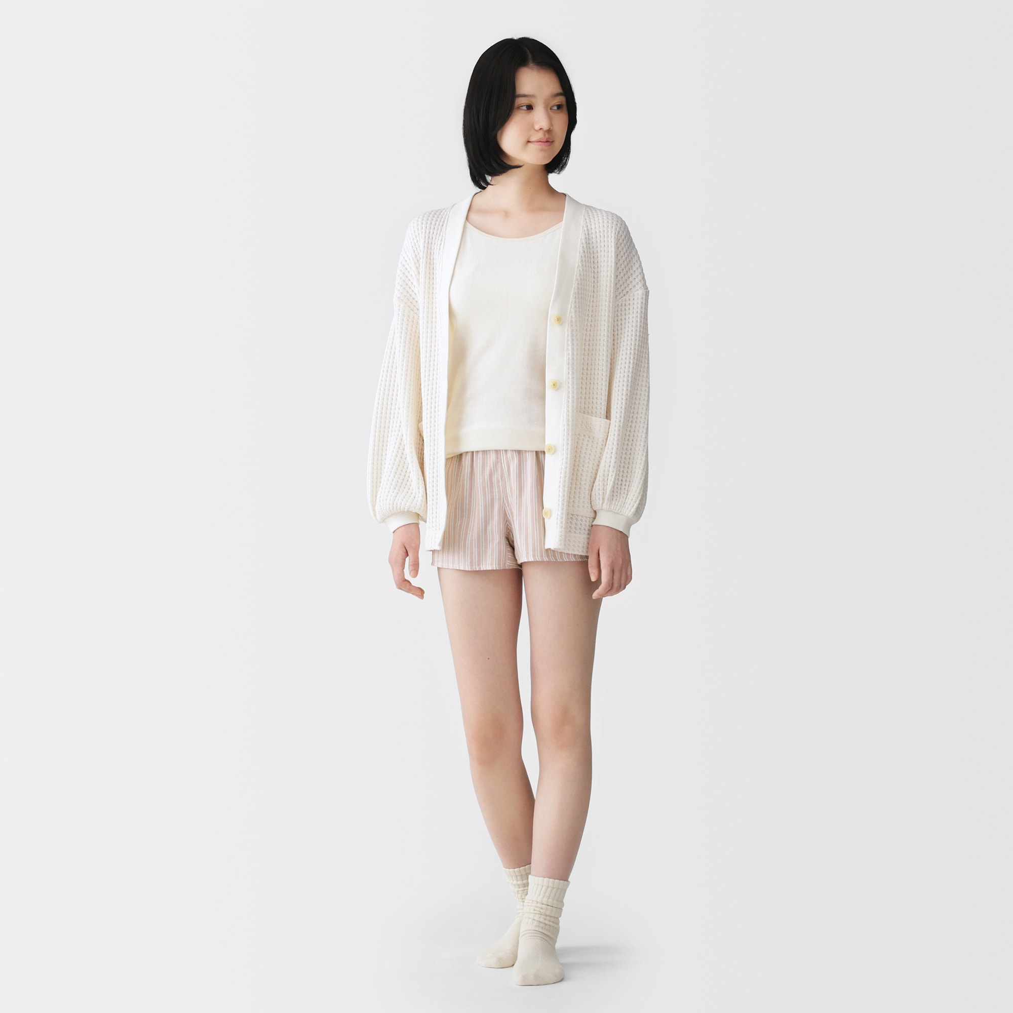 婦人　脇に縫い目のない　二重ガーゼ　婦人トランクス