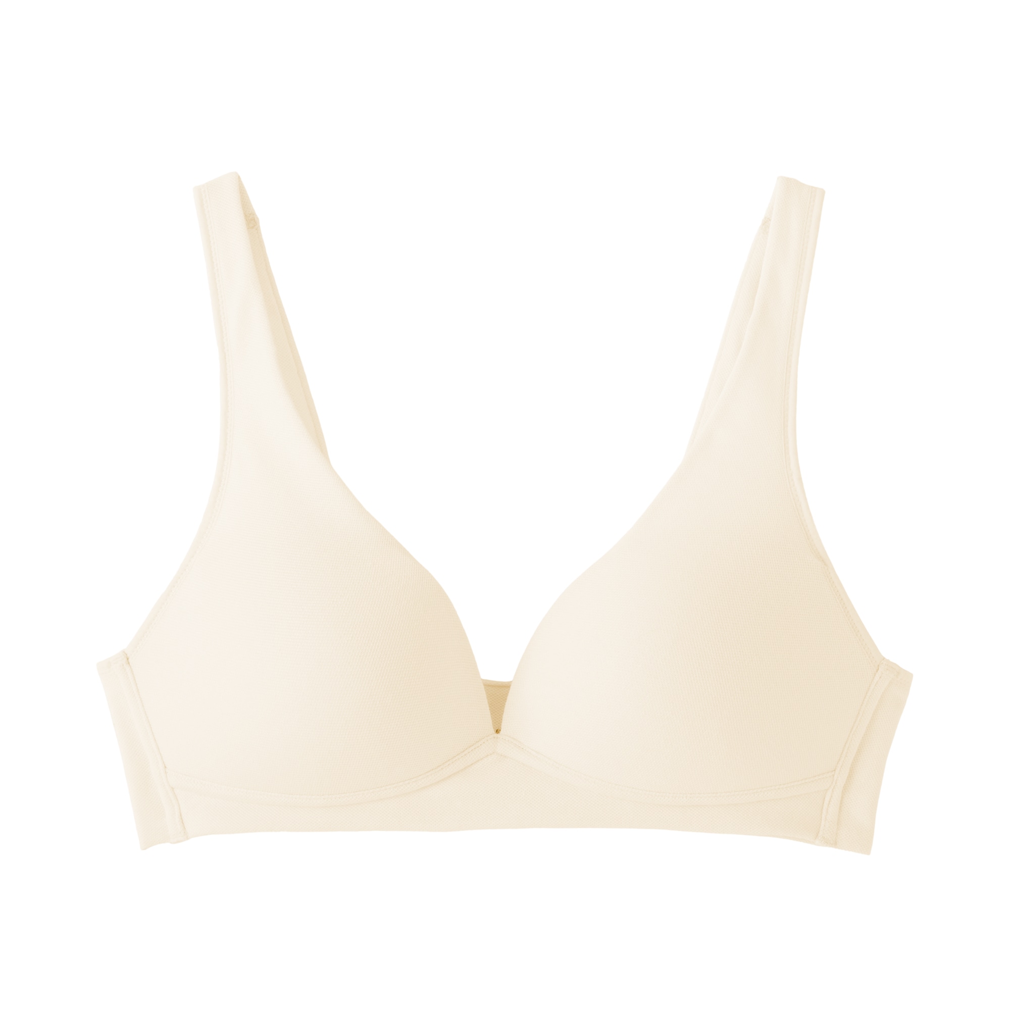 婦人　ノンワイヤー　綿混メッシュ　プランジブラジャー