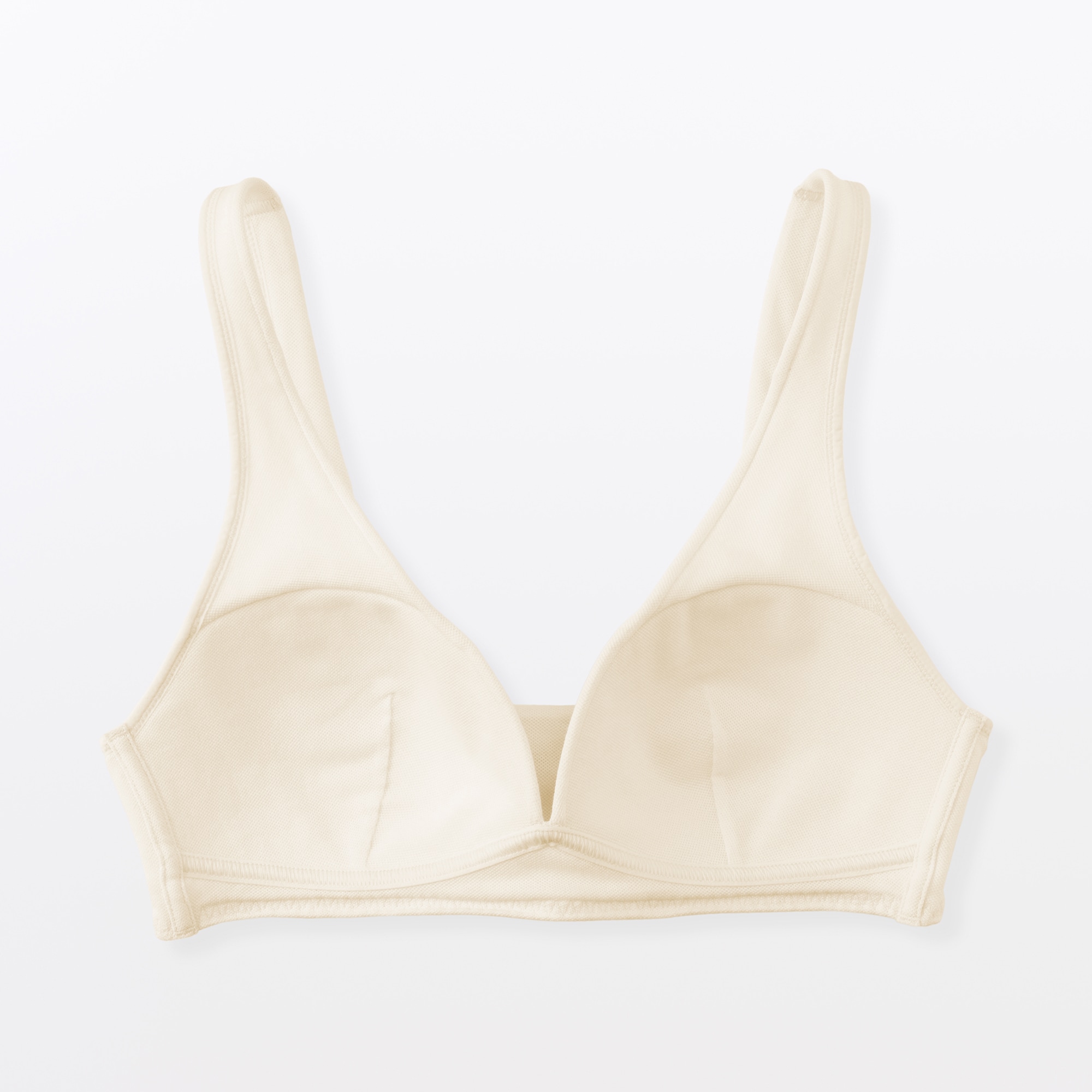 婦人　ノンワイヤー　綿混メッシュ　プランジブラジャー