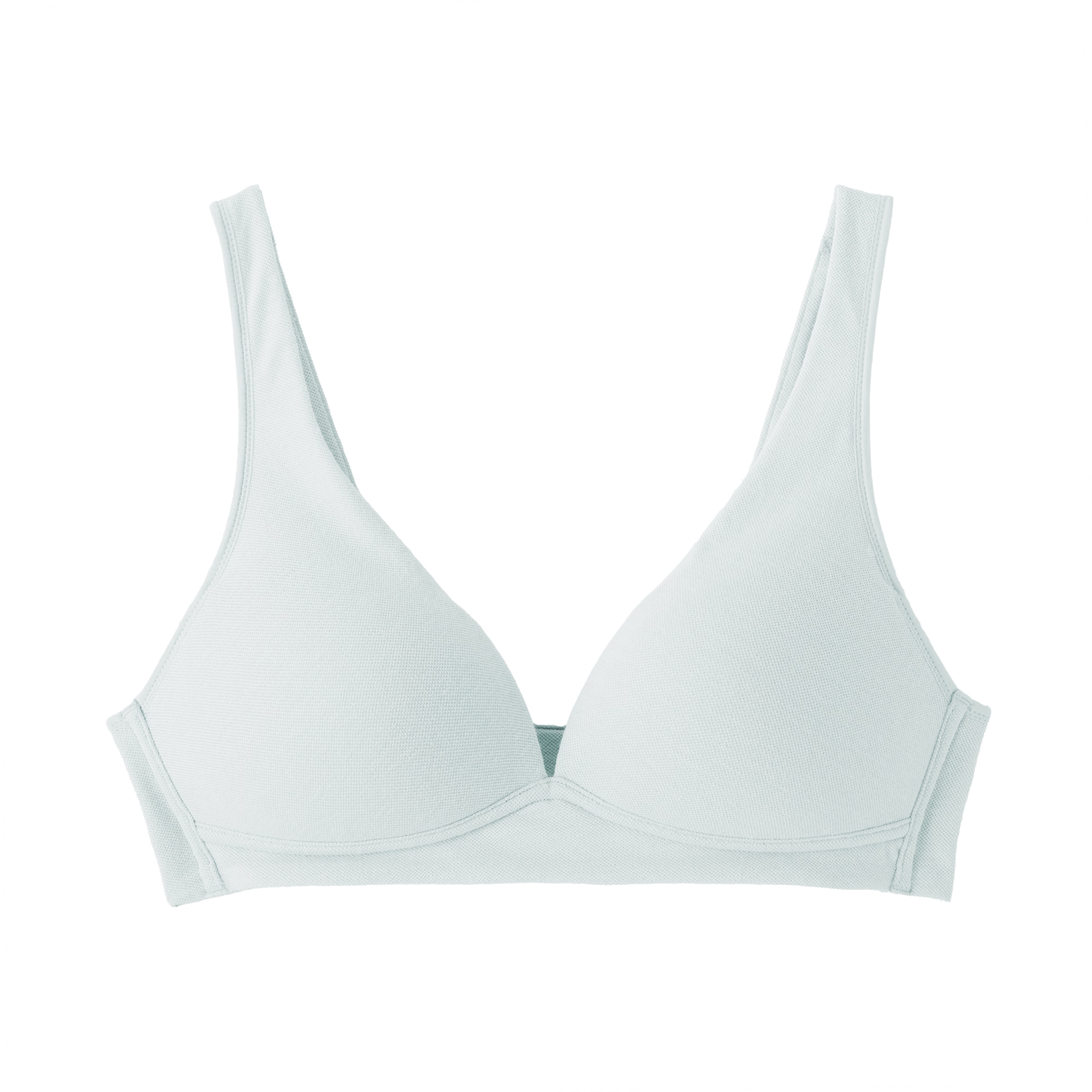 婦人　ノンワイヤー　綿混メッシュ　プランジブラジャー