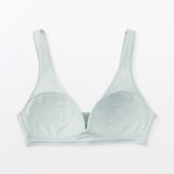 婦人　ノンワイヤー　綿混メッシュ　プランジブラジャー