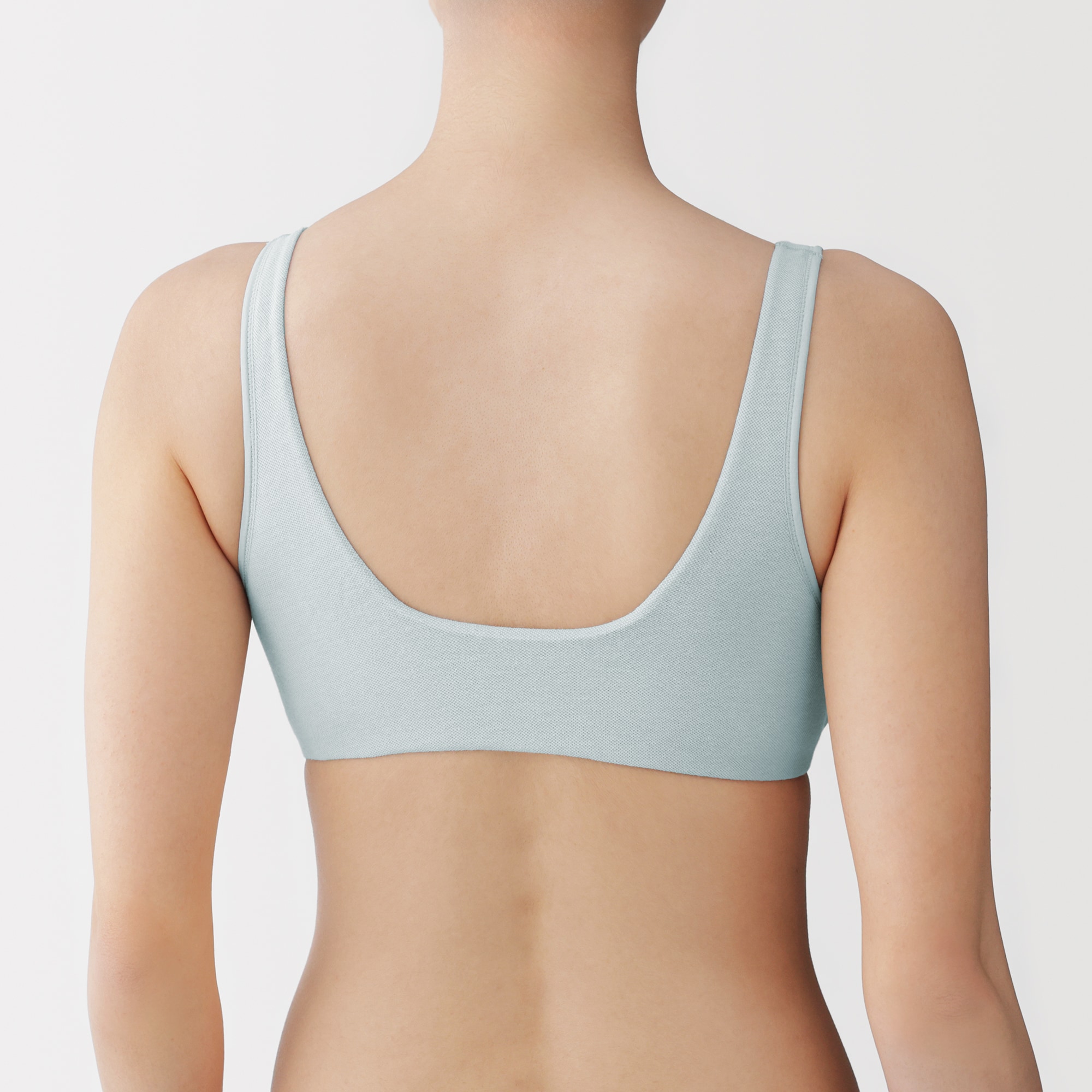 婦人　ノンワイヤー　綿混メッシュ　プランジブラジャー