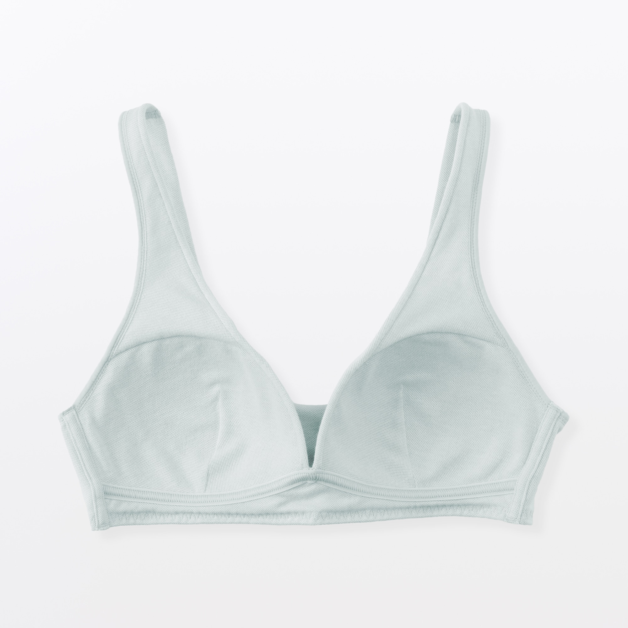 婦人　ノンワイヤー　綿混メッシュ　プランジブラジャー