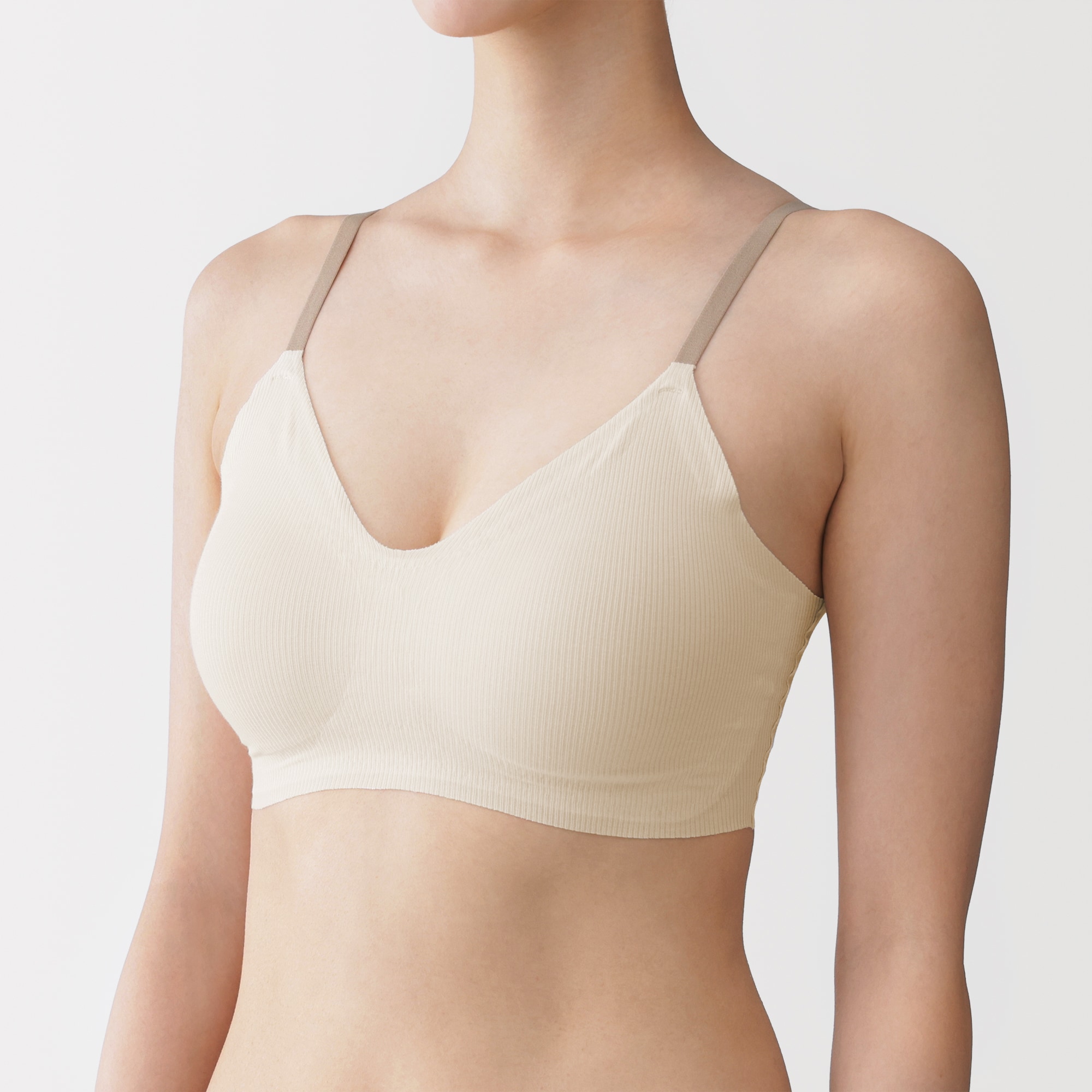 婦人　肌あたりがやさしいリブブラジャー