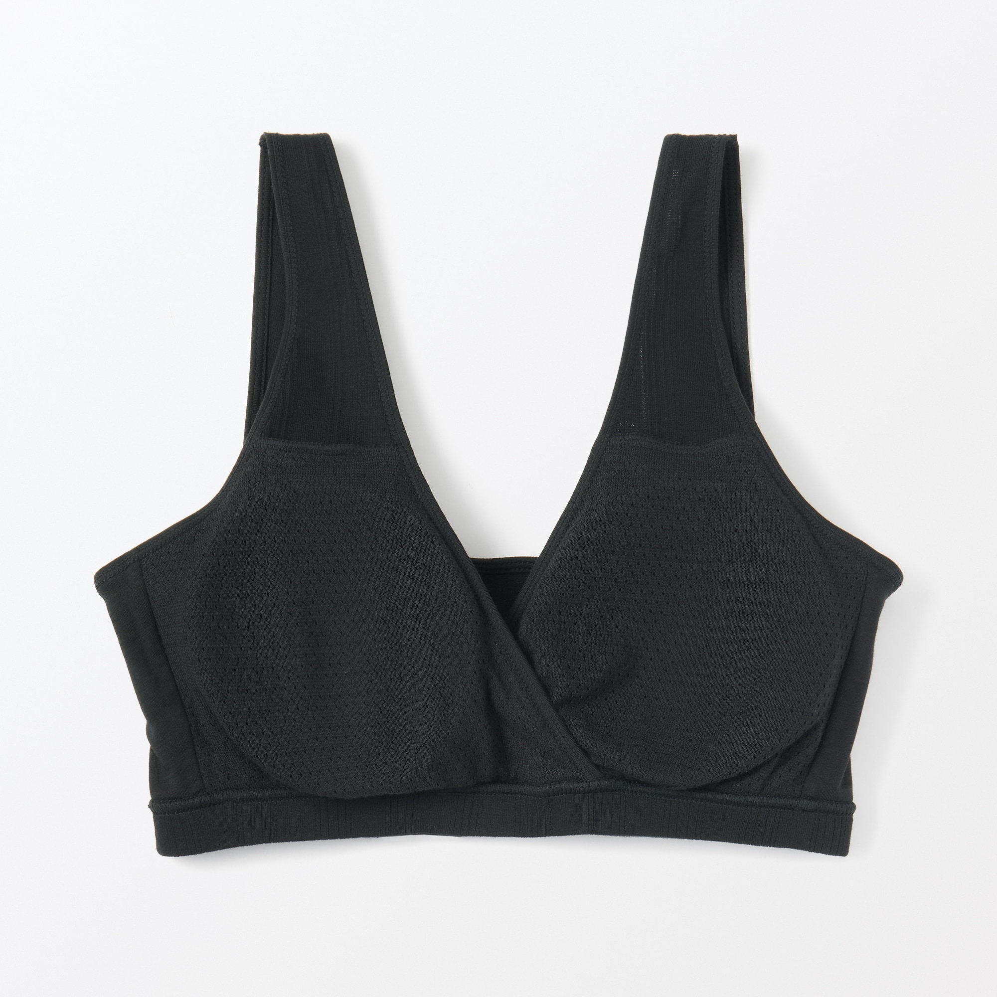 婦人　コットン混パターンメッシュ授乳に便利なブラジャー