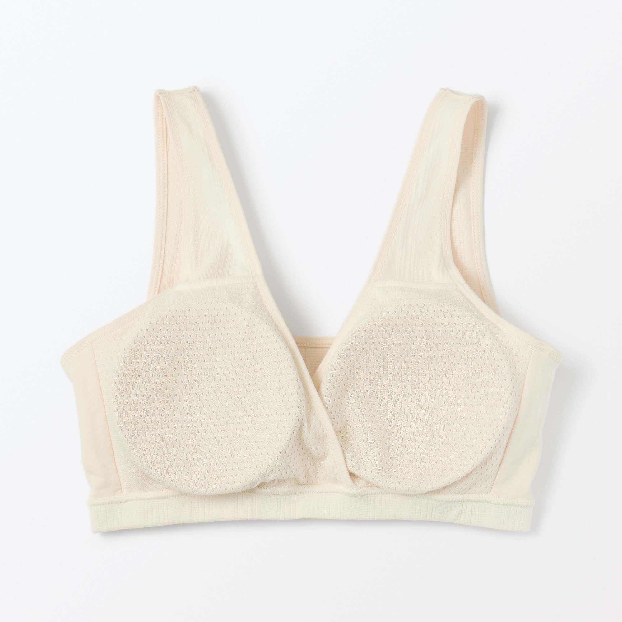 婦人　コットン混パターンメッシュ授乳に便利なブラジャー