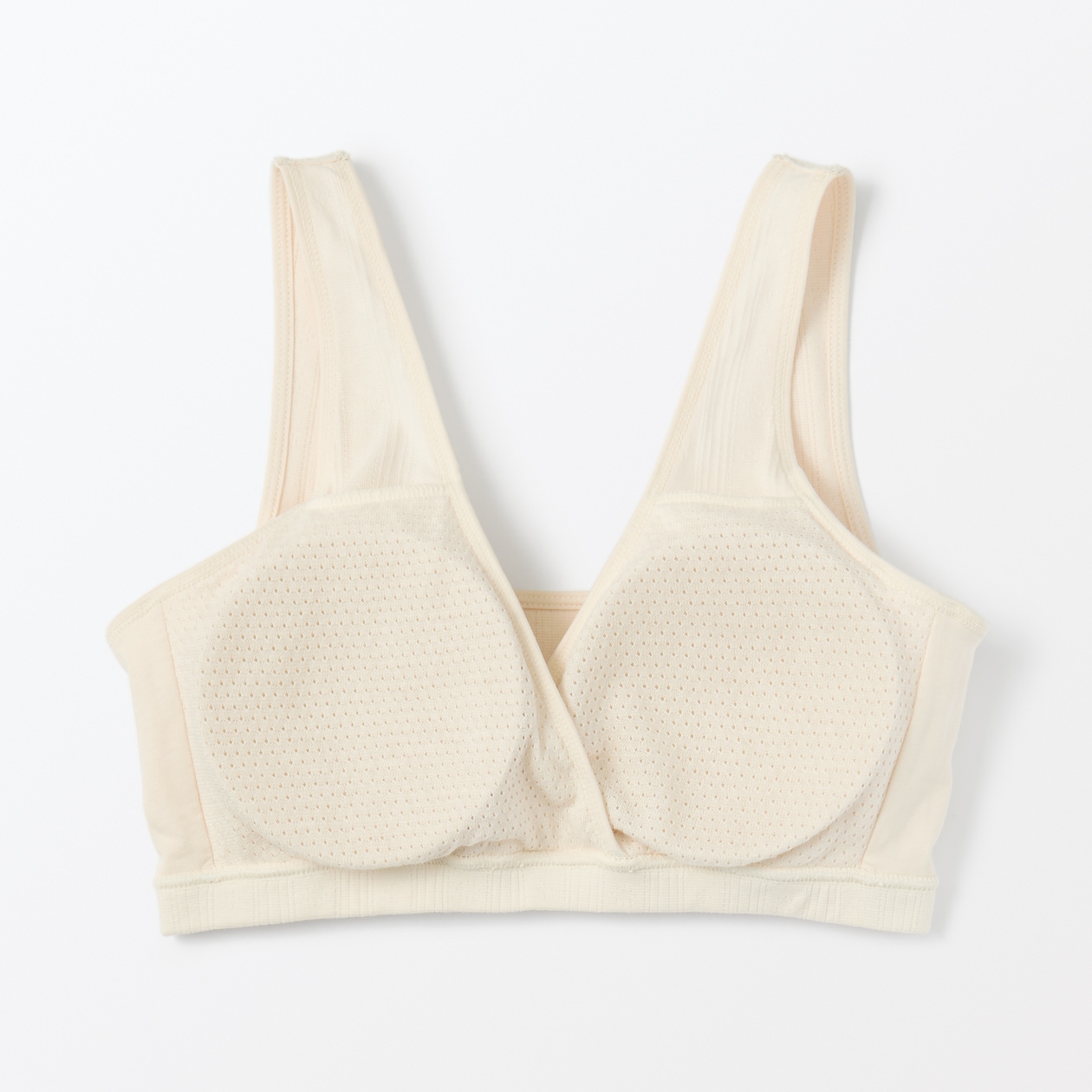 婦人　コットン混パターンメッシュ授乳に便利なブラジャー