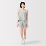 婦人　二重ガーゼ　ドットドビー　タンクトップ