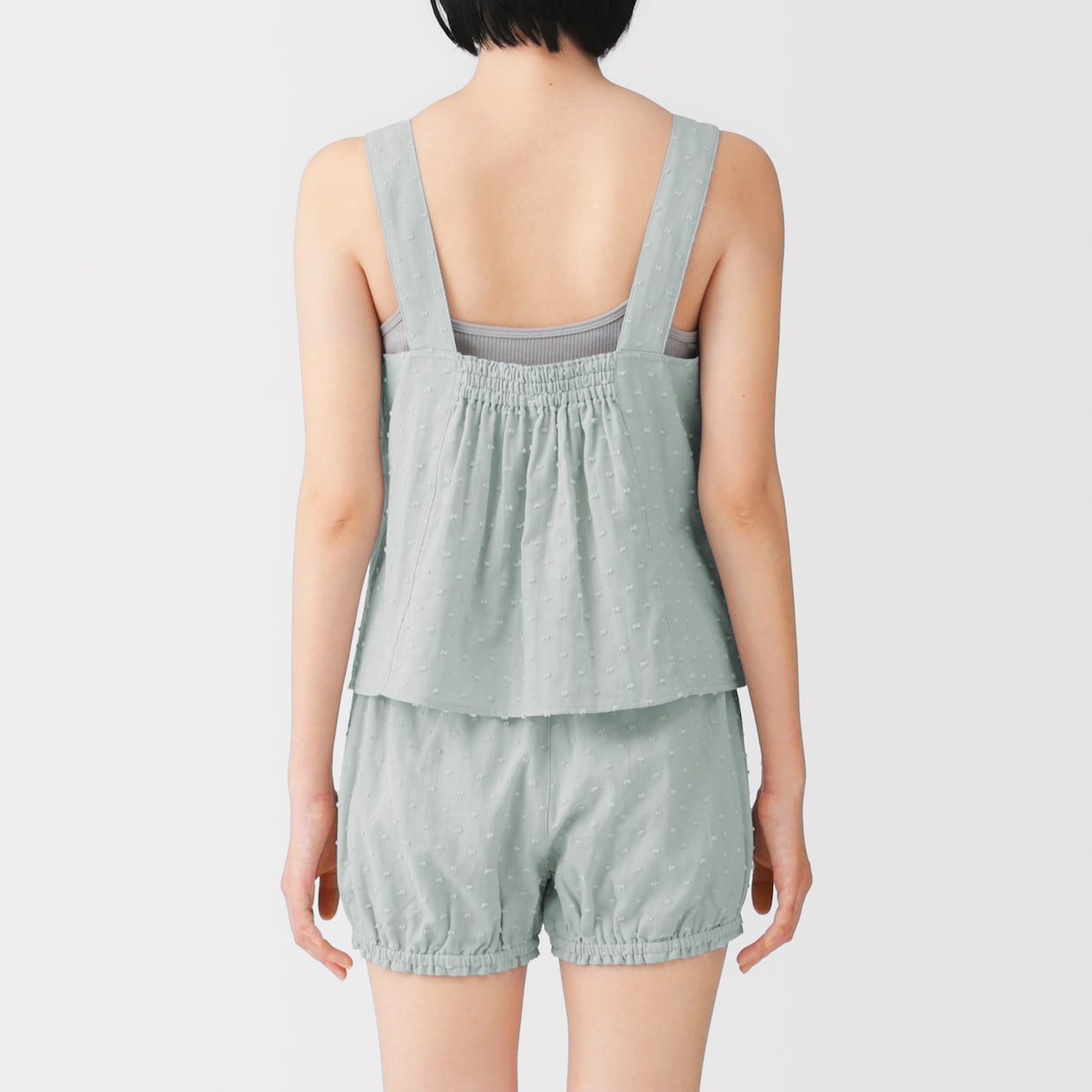 婦人　二重ガーゼ　ドットドビー　タンクトップ