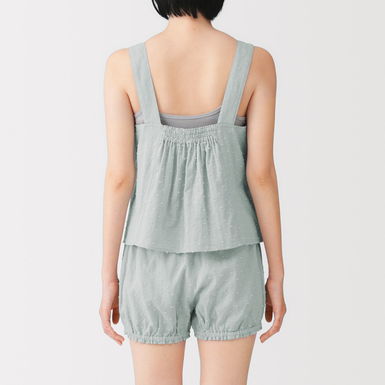 婦人　二重ガーゼ　ドットドビー　タンクトップ