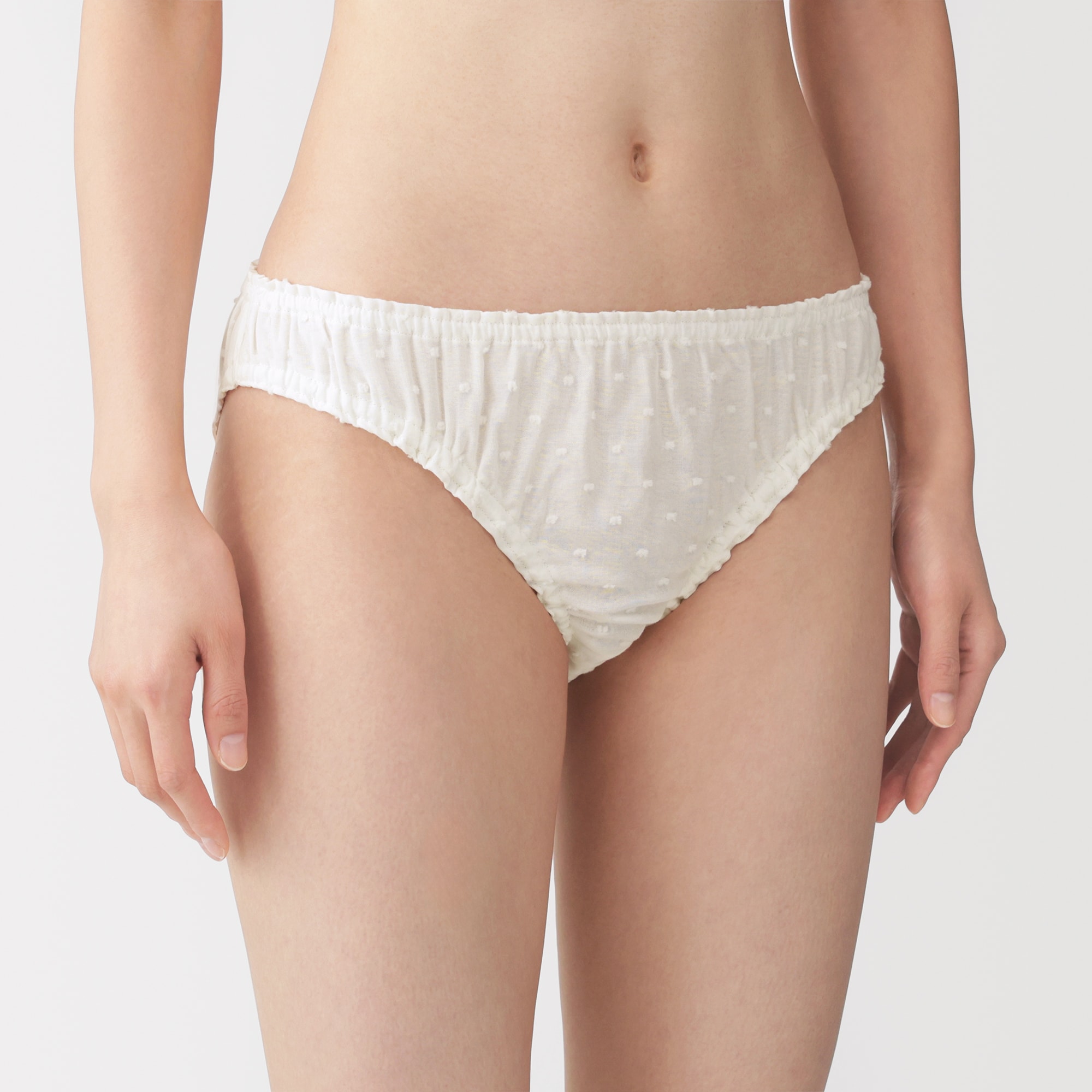 まえちゃん新品未使用 ホワイトサンド WHITE SAND ショーツ 婦人 二重ガーゼ ドットドビー ゆったり締め付けにくいショーツ | 無印良品
