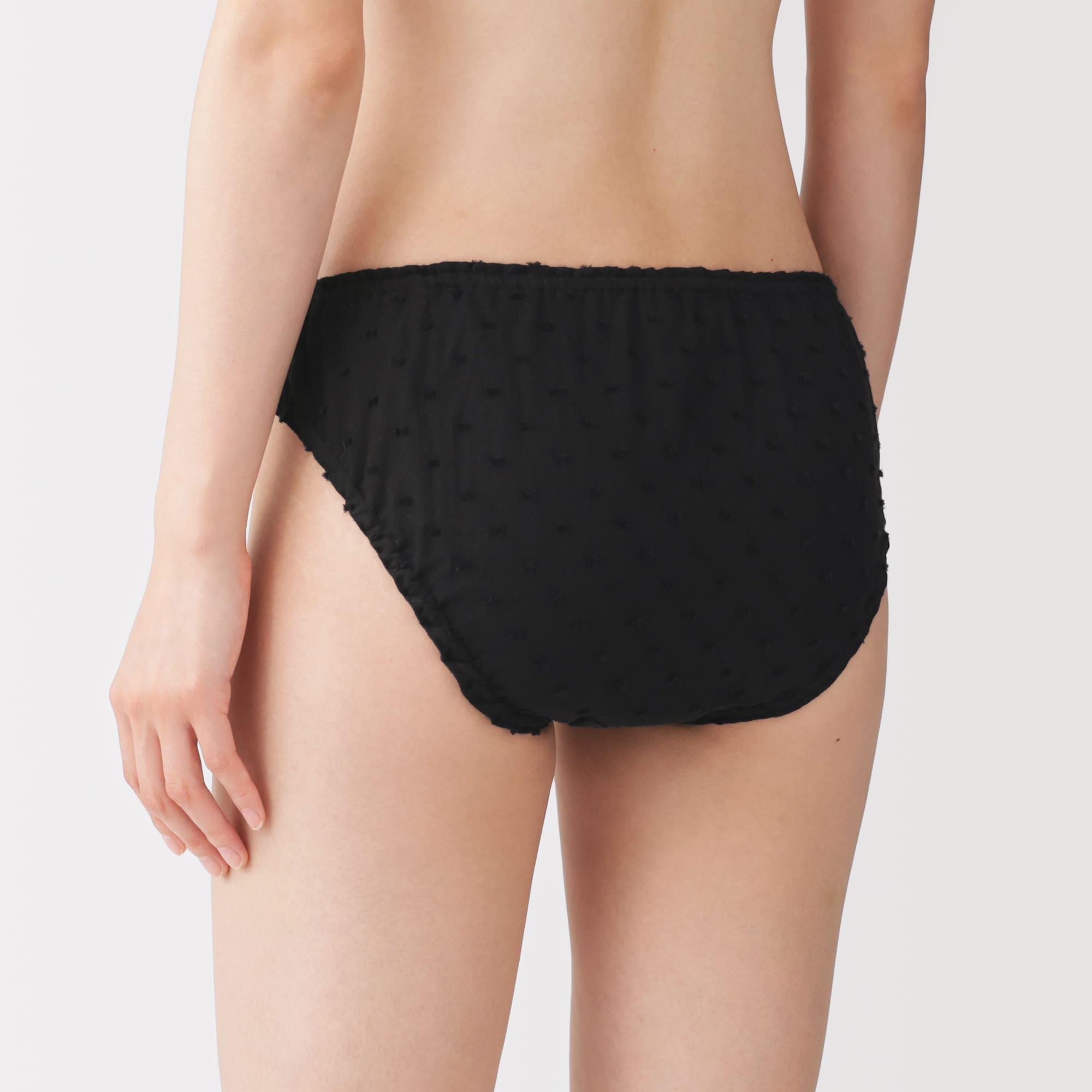 婦人　二重ガーゼ　ドットドビー　ゆったり締め付けにくいショーツ