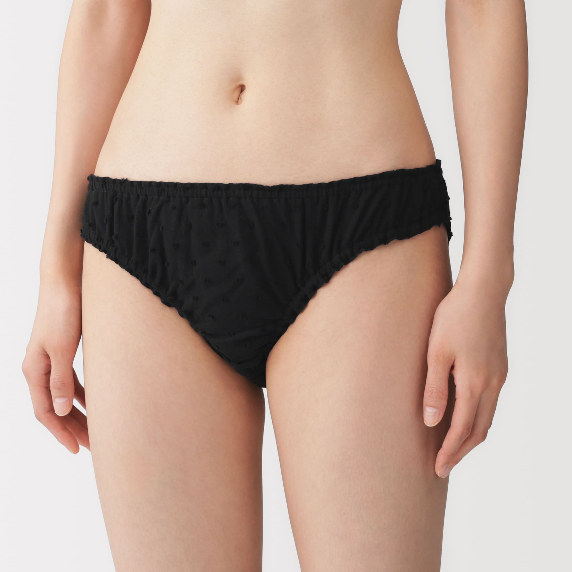 婦人　二重ガーゼ　ドットドビー　ゆったり締め付けにくいショーツ