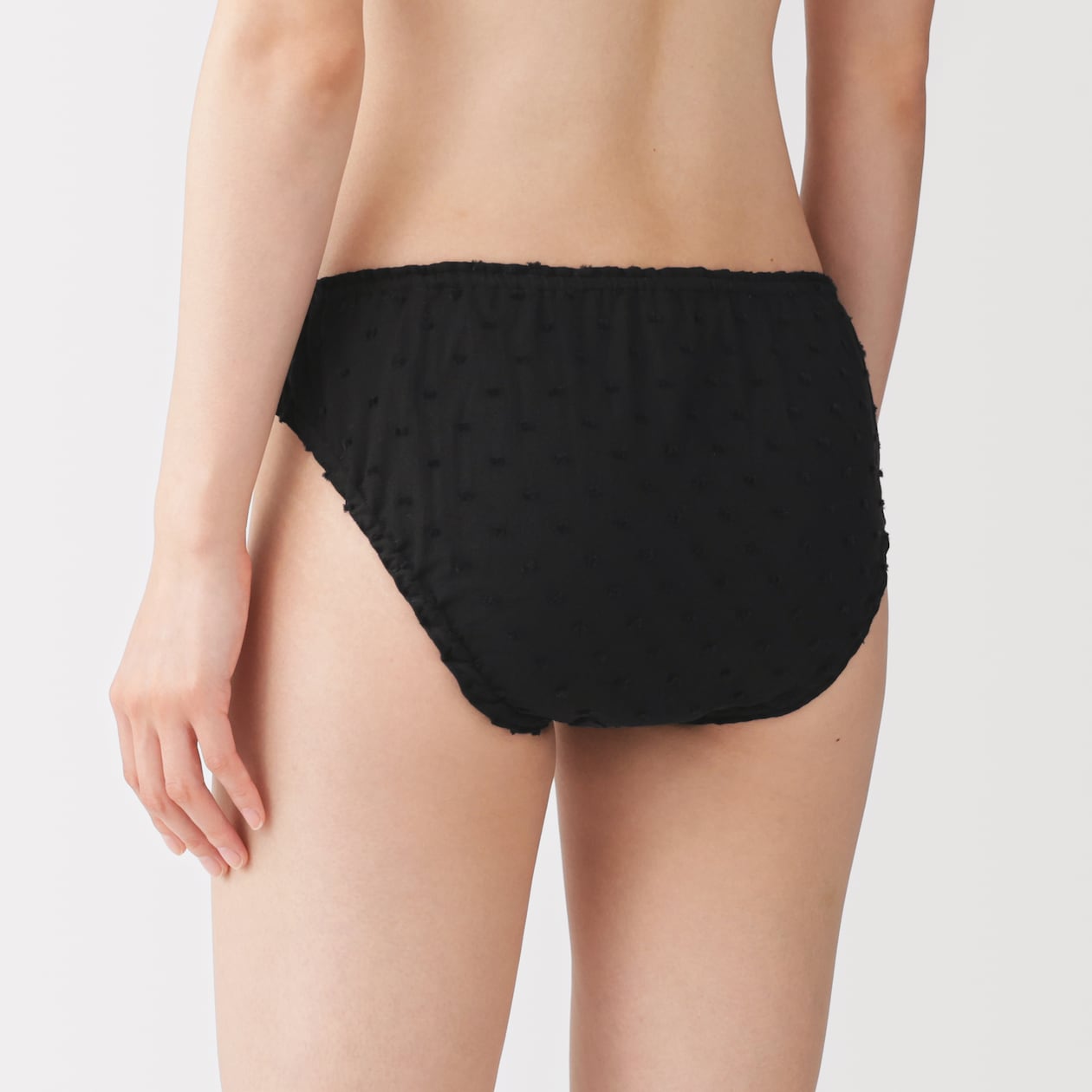 婦人　二重ガーゼ　ドットドビー　ゆったり締め付けにくいショーツ