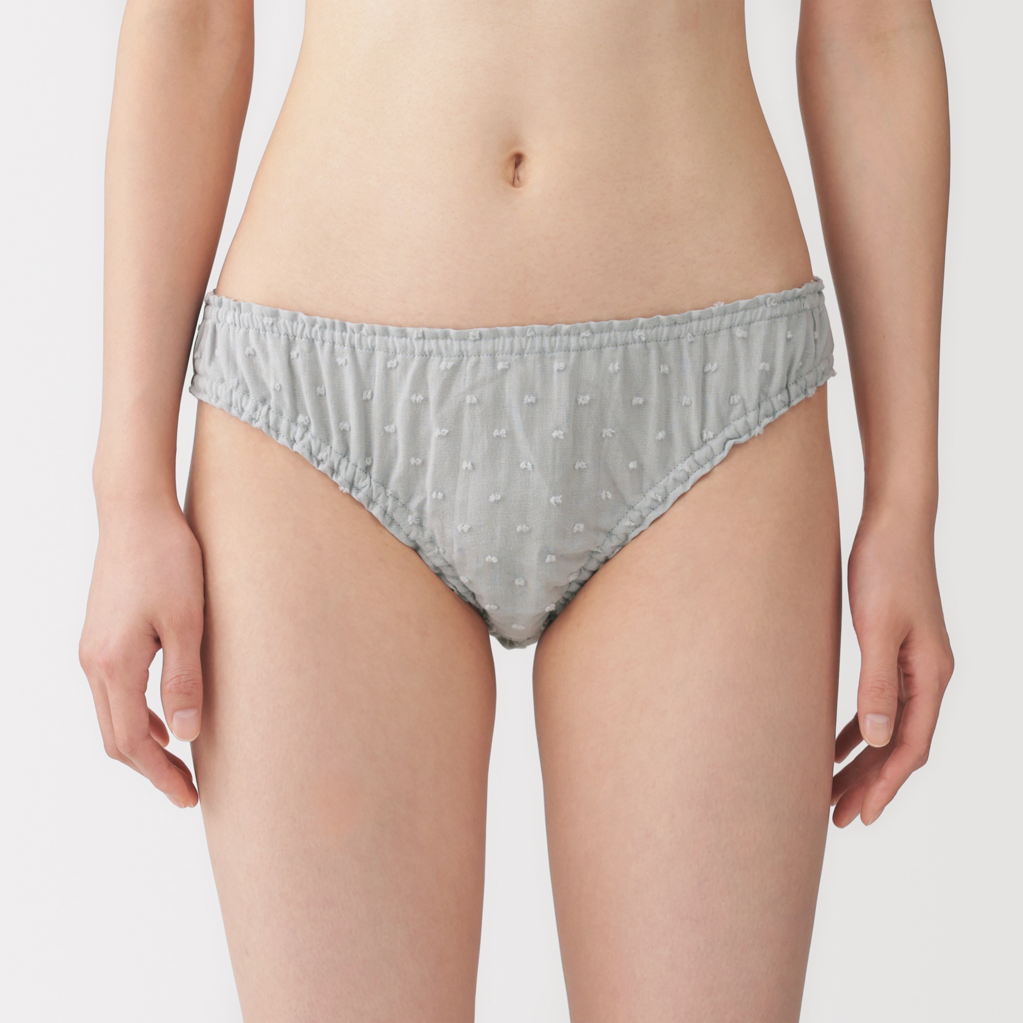 婦人　二重ガーゼ　ドットドビー　ゆったり締め付けにくいショーツ