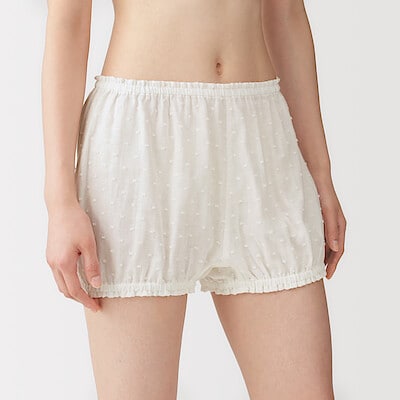 婦人　二重ガーゼ　ドットドビー　バルーンショーツ
