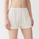 婦人　二重ガーゼ　ドットドビー　バルーンショーツ