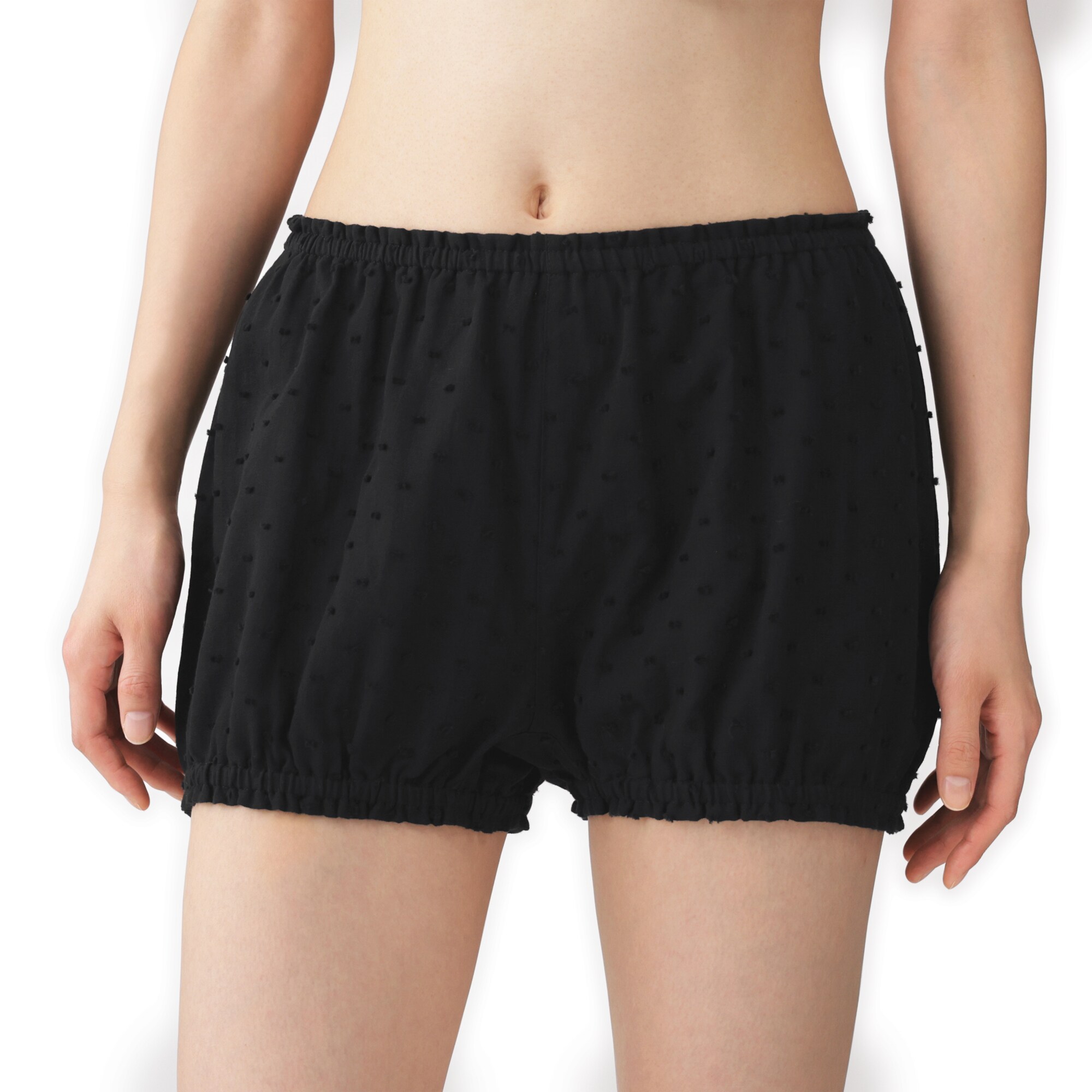 婦人　二重ガーゼ　ドットドビー　バルーンショーツ