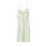 婦人　なめらかサテンスリップドレス