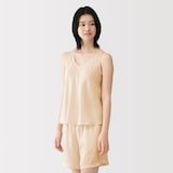 婦人　なめらかサテンフレアタンクトップ
