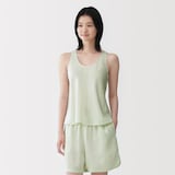 婦人　なめらかサテンフレアタンクトップ