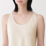 婦人　なめらかサテンフレアタンクトップ