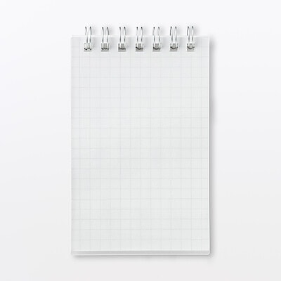 【２月中旬発売予定】【Ａ７】ポリプロピレン表紙　ダブルリングメモ　４０枚・５ｍｍ方眼