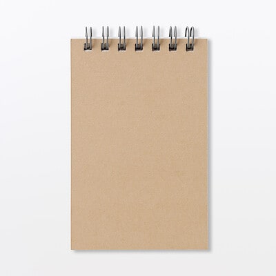 【２月中旬発売予定】【Ａ７】クラフト表紙　ダブルリングメモ　４０枚・５ｍｍ方眼