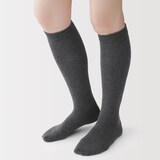 婦人　足なり直角　履き口やわらか　ハイソックス（口ゴムなし）　※再生コットン