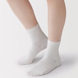 婦人　足なり直角　履き口やわらか　三層　ショート丈靴下（口ゴムなし）