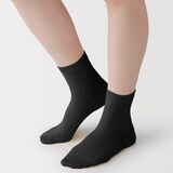 婦人　足なり直角　履き口やわらか　三層　ショート丈靴下（口ゴムなし）