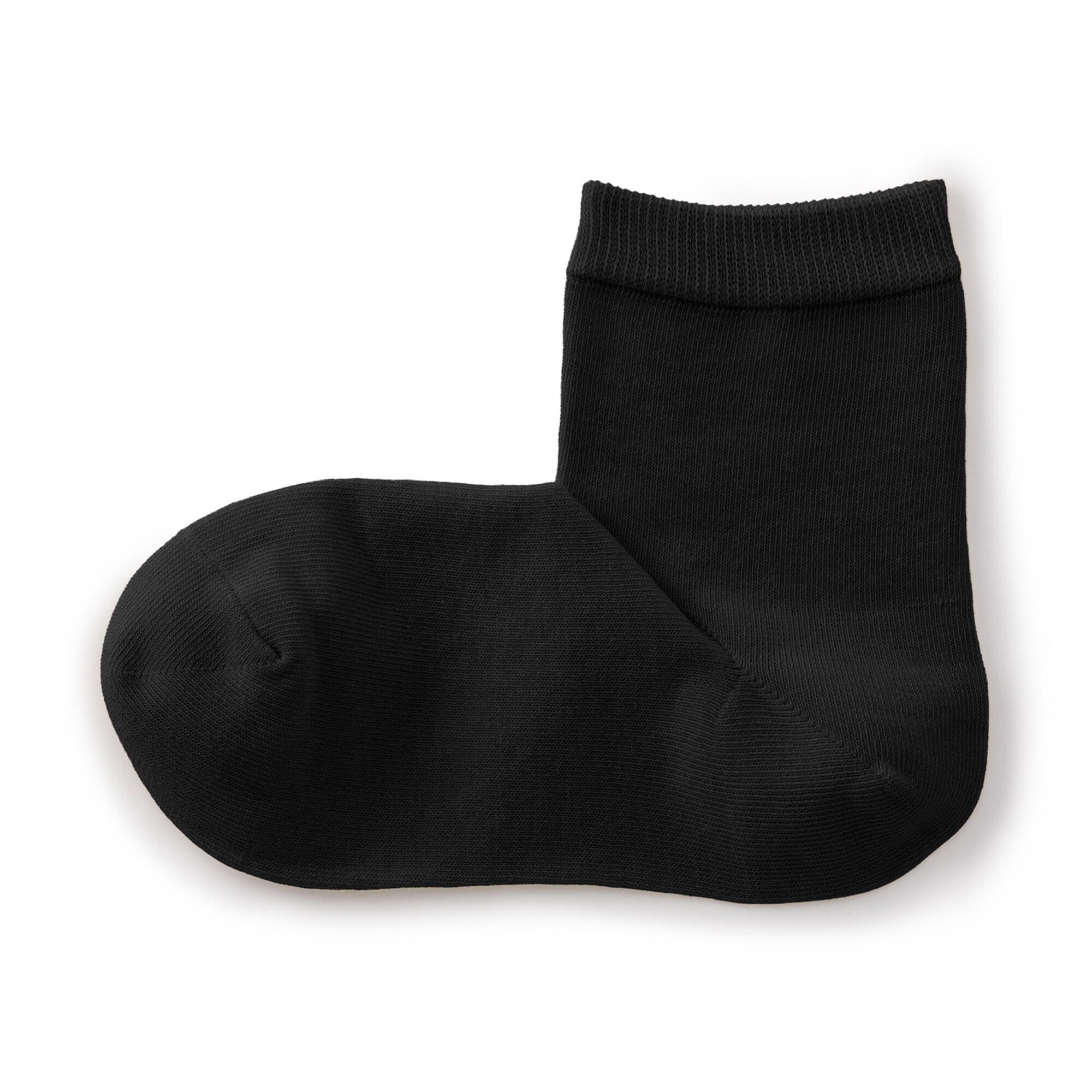 婦人　足なり直角　履き口やわらか　三層　ショート丈靴下（口ゴムなし）