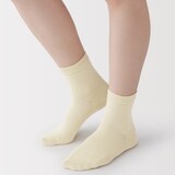 婦人　足なり直角　履き口やわらか　三層　ショート丈靴下（口ゴムなし）