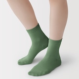 婦人　足なり直角　履き口やわらか　三層　ショート丈靴下（口ゴムなし）