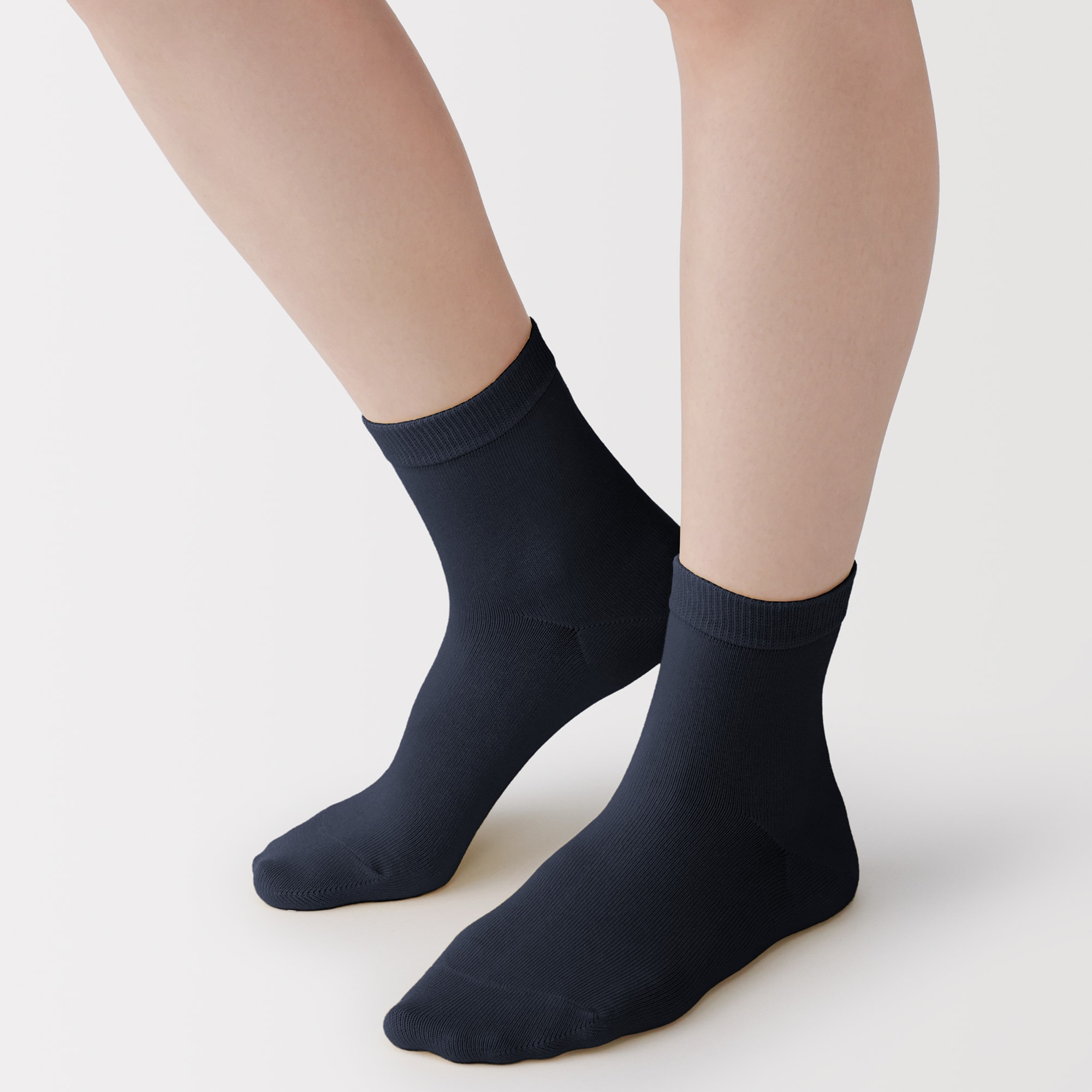 婦人　足なり直角　履き口やわらか　三層　ショート丈靴下（口ゴムなし）