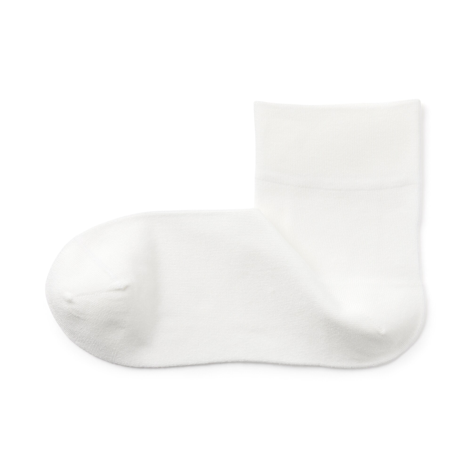 婦人　足なり直角　履き口やわらか　レーヨン混　薄手ショート丈靴下（口ゴムなし）