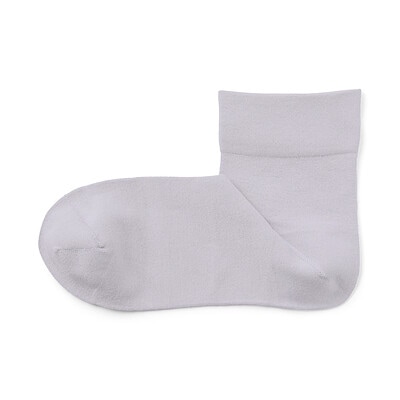 婦人　足なり直角　履き口やわらか　レーヨン混　薄手ショート丈靴下（口ゴムなし）