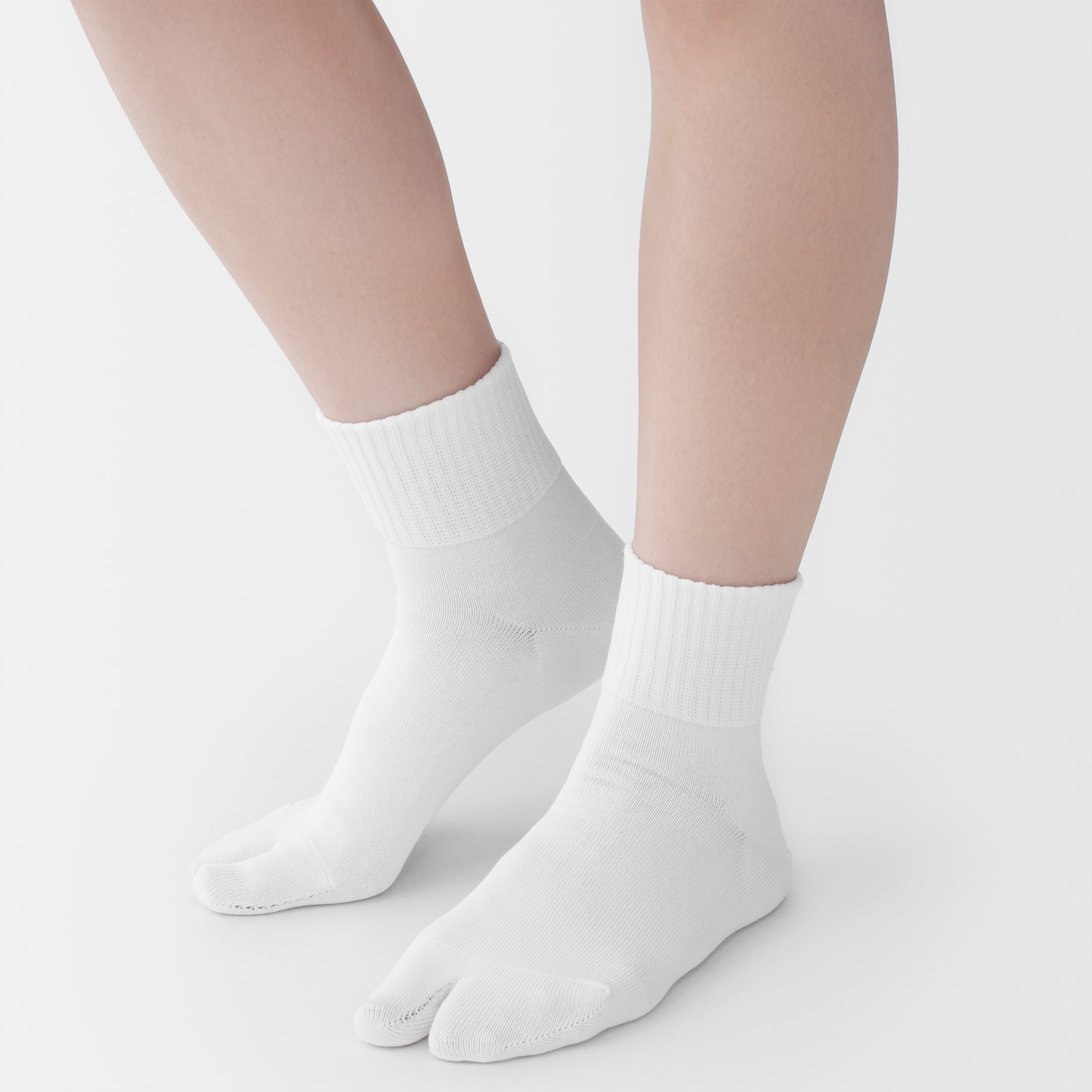 婦人　足なり直角　履き口やわらか　たび型ショート丈靴下