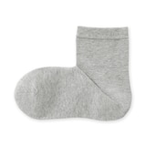 婦人　足なり直角　履き口やわらか　三層　ショート丈靴下（口ゴムなし）※杢色