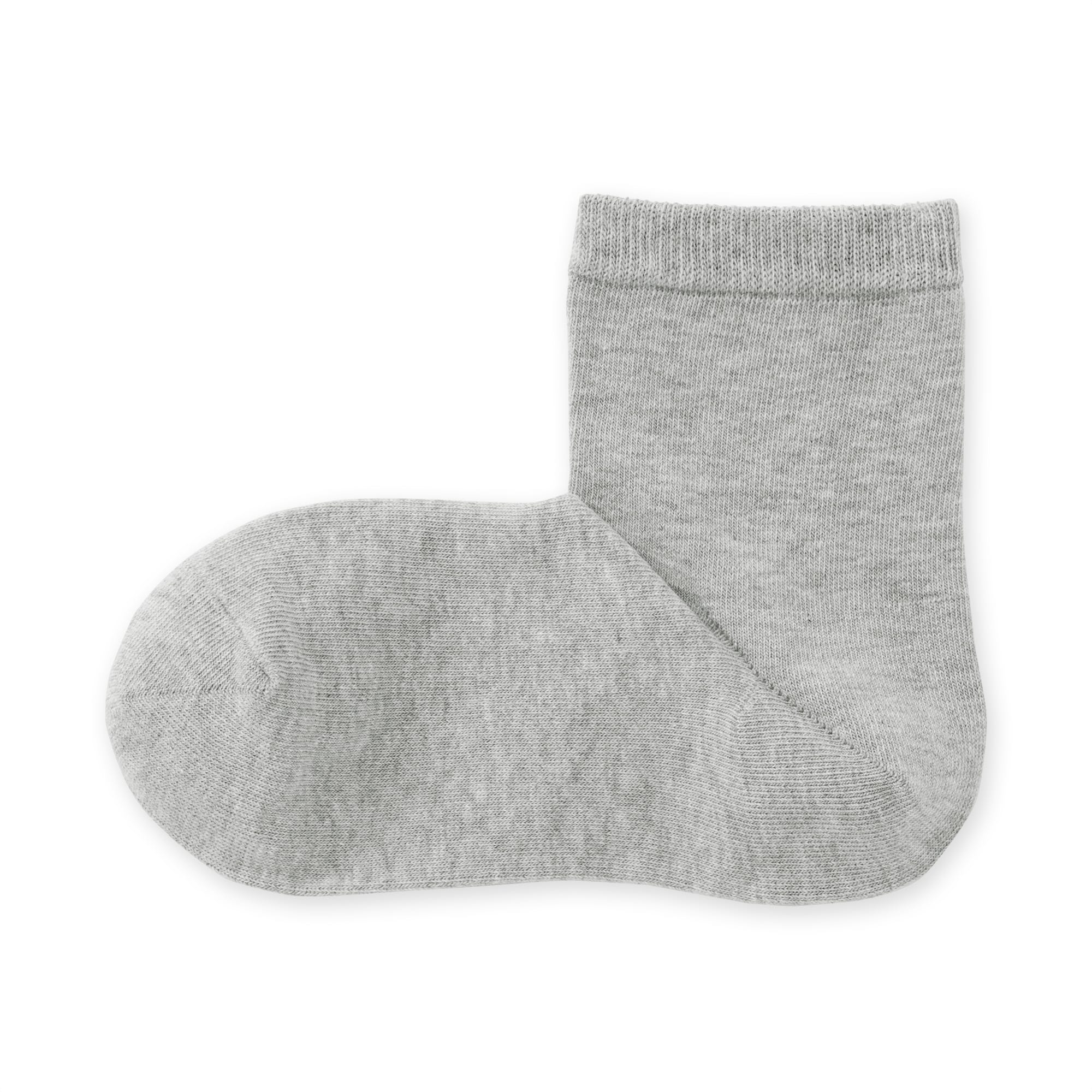 婦人　足なり直角　履き口やわらか　三層　ショート丈靴下（口ゴムなし）※杢色