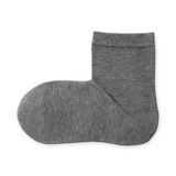 婦人　足なり直角　履き口やわらか　三層　ショート丈靴下（口ゴムなし）※杢色