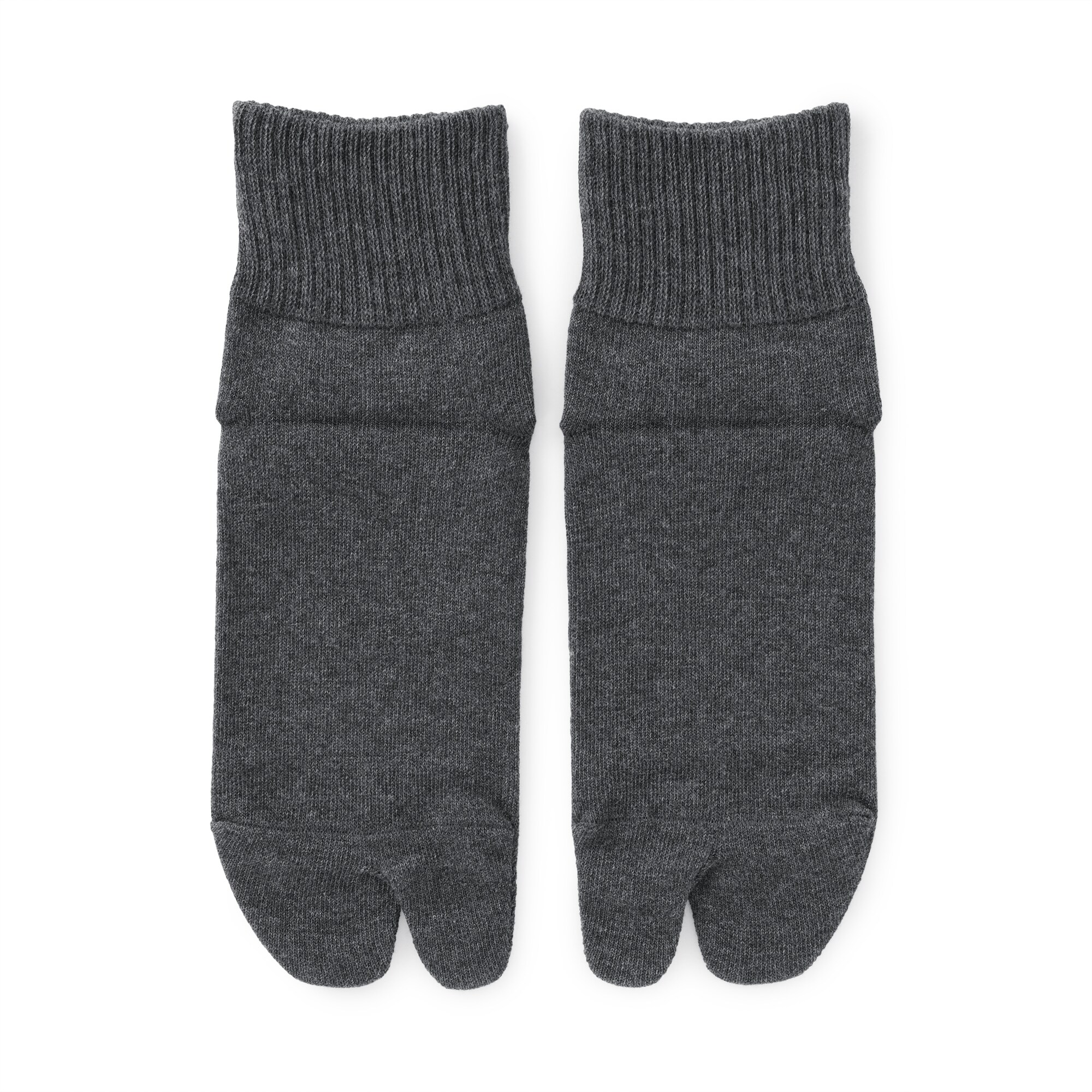 婦人　足なり直角　履き口やわらか　たび型ショート丈靴下　※再生コットン