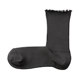 婦人　足なり直角　履き口やわらか　レーヨン混　メロウ靴下